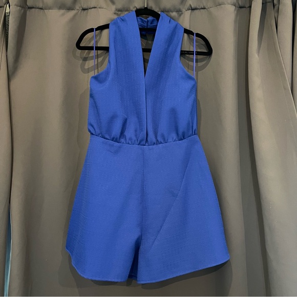 NWT Glam Royal Blue Romper—Size Large - Picture 1 of 8